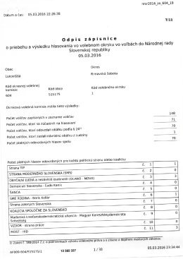 Odpis zápisnice o priebehu a výsledku hlasovania