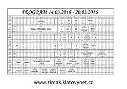 PROGRAM 14.03.2016 - 20.03.2016 www.zimak.klatovynet.cz