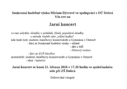 07.03.2016 Pozv&aacute;nka na Jarn&iacute; koncert