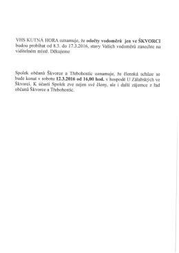 Pozv&aacute;nka Spolku občanů &Scaron;kvorce a Třebohostic na členskou schůzi