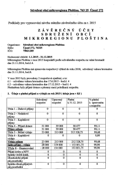 Závěrečný účet mikroregion
