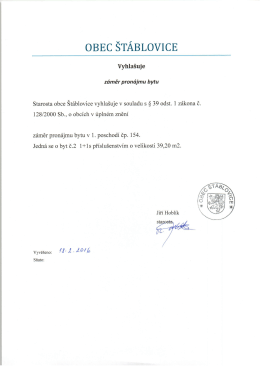 Záměr pronájmu bytu