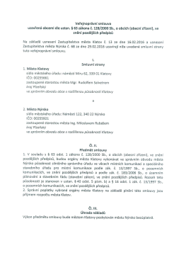 Veřejnoprávní smlouva - silniční úřad