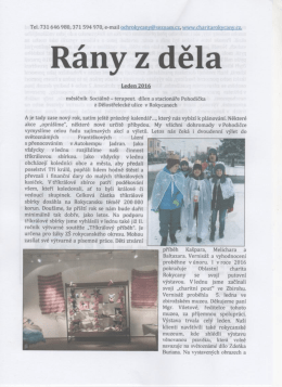 Leden 2016 - Oblastní charita Rokycany