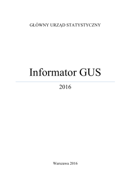 Informator GUS - Główny Urząd Statystyczny