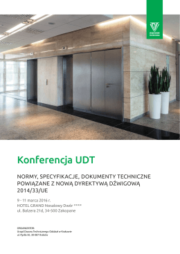 Konferencja UDT - Urząd Dozoru Technicznego