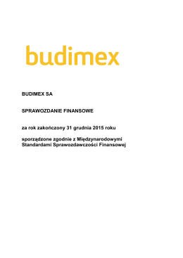 Sprawozdanie finansowe Budimex SA