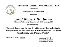 prof.Robert Giuliano - Instytut Chemii Organicznej PAN