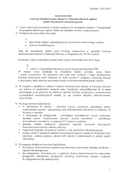 Ogłoszenie o naborze wizytatorów akredytacyjnych