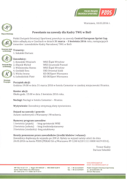 03.11 TWG powołanie na zawody 31.03
