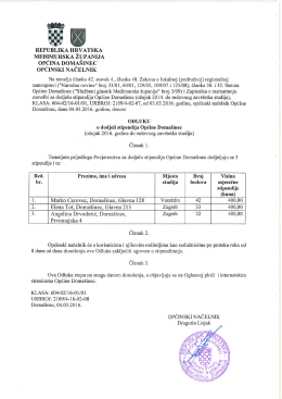 Odluka o dodjeli stipendija 2016