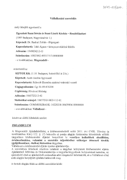 Vállalkozási szerződés - Egyesített Szent István és Szent László