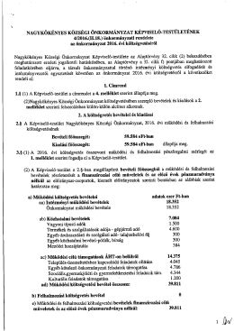 önkormányzati rendelet az önkormányzat 2016. évi költségvetéséről