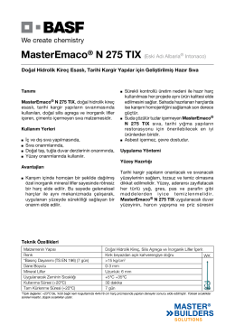 MasterEmaco® N 275 TIX (Eski Adı Albaria® Intonaco)
