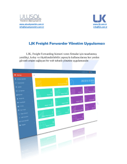 LJK Freight Forwarder Yönetim Uygulaması