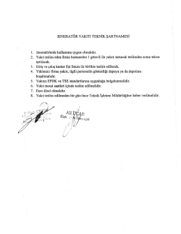 Page 1 JENERATÖR YAKITI TEKNİK ŞARTNAMESİ 1