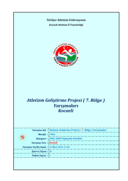 2002-2003 Doğumlu Erkekler - Türkiye Atletizm Federasyonu