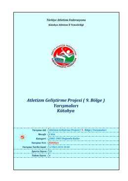2002-2003 Doğumlu Kızlar - Türkiye Atletizm Federasyonu