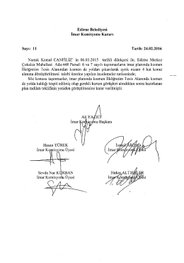 2016 yılı ŞUBAT ayı İmar Komisyon Kararı