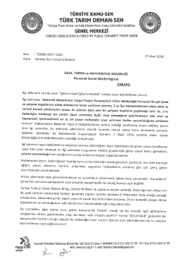 Bakanlığa yazılan yazı için tıklayınız